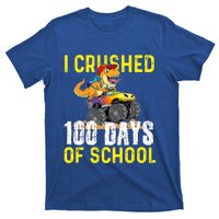 I Crushed 100 Days Of School Monster Truck T Rex Dinosaur Cool Gift T-Shirt