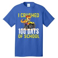 I Crushed 100 Days Of School Monster Truck T Rex Dinosaur Cool Gift Tall T-Shirt