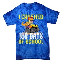 I Crushed 100 Days Of School Monster Truck T Rex Dinosaur Cool Gift Tie-Dye T-Shirt