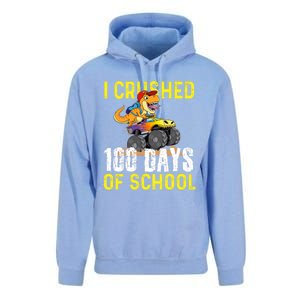 I Crushed 100 Days Of School Monster Truck T Rex Dinosaur Cool Gift Unisex Surf Hoodie