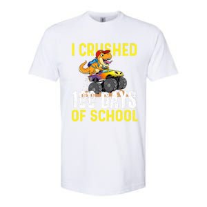 I Crushed 100 Days Of School Monster Truck T Rex Dinosaur Cool Gift Softstyle CVC T-Shirt