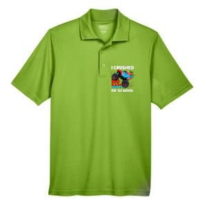 I Crushed 100 Days Of School Monster Truck Teacher Gift Men's Origin Performance Pique Polo