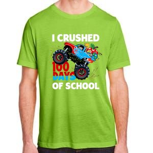 I Crushed 100 Days Of School Monster Truck Teacher Gift Adult ChromaSoft Performance T-Shirt