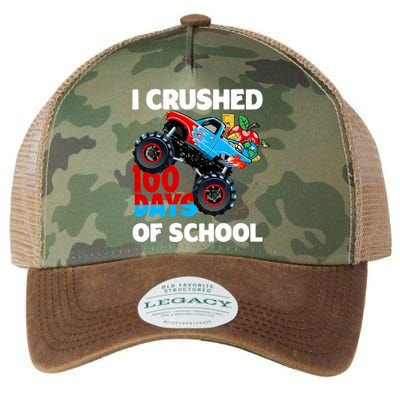 I Crushed 100 Days Of School Monster Truck Teacher Gift Legacy Tie Dye Trucker Hat