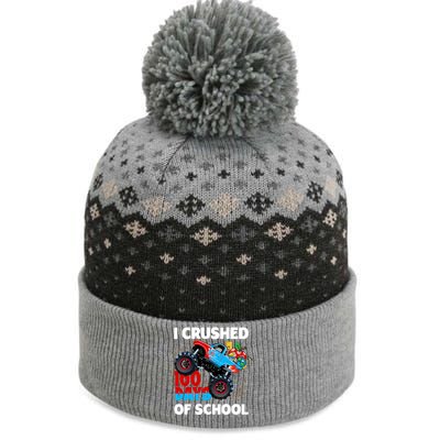 I Crushed 100 Days Of School Monster Truck Teacher Gift The Baniff Cuffed Pom Beanie