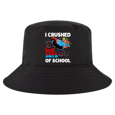 I Crushed 100 Days Of School Monster Truck Teacher Gift Cool Comfort Performance Bucket Hat