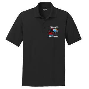 I Crushed 100 Days Of School Monster Truck Teacher Gift PosiCharge RacerMesh Polo