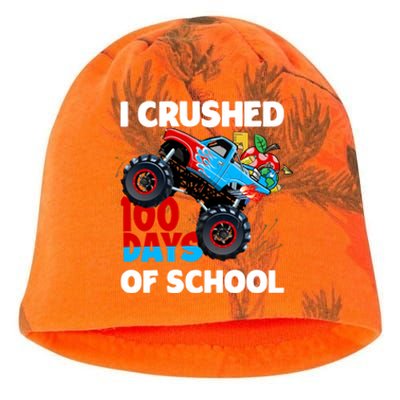 I Crushed 100 Days Of School Monster Truck Teacher Gift Kati - Camo Knit Beanie