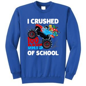 I Crushed 100 Days Of School Monster Truck Teacher Gift Sweatshirt