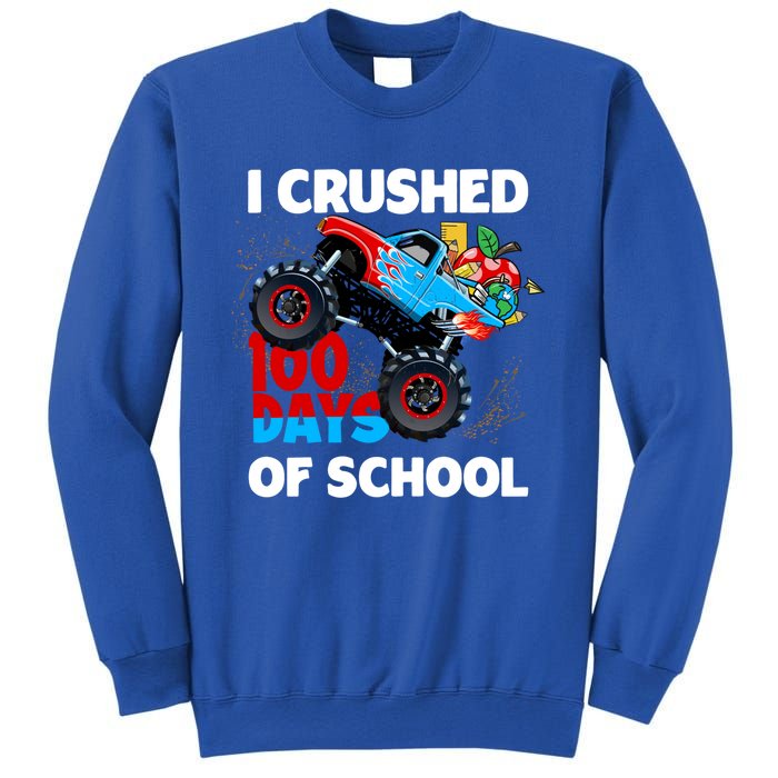 I Crushed 100 Days Of School Monster Truck Teacher Gift Sweatshirt