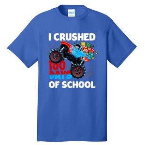 I Crushed 100 Days Of School Monster Truck Teacher Gift Tall T-Shirt