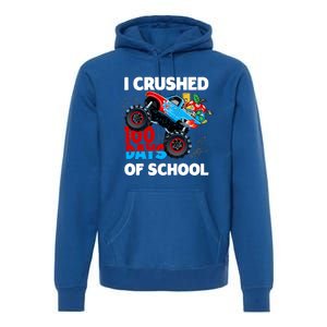 I Crushed 100 Days Of School Monster Truck Teacher Gift Premium Hoodie