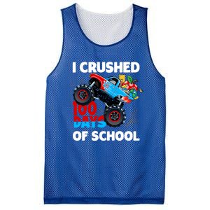 I Crushed 100 Days Of School Monster Truck Teacher Gift Mesh Reversible Basketball Jersey Tank