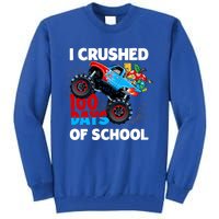 I Crushed 100 Days Of School Monster Truck Teacher Gift Tall Sweatshirt