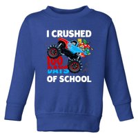 I Crushed 100 Days Of School Monster Truck Teacher Gift Toddler Sweatshirt