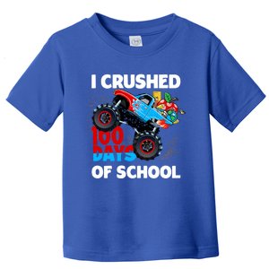 I Crushed 100 Days Of School Monster Truck Teacher Gift Toddler T-Shirt