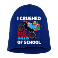 I Crushed 100 Days Of School Monster Truck Teacher Gift Short Acrylic Beanie