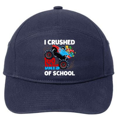 I Crushed 100 Days Of School Monster Truck Teacher Gift 7-Panel Snapback Hat