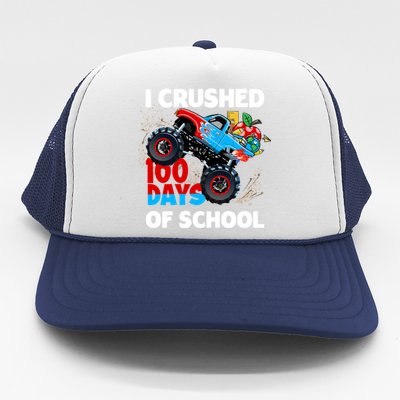 I Crushed 100 Days Of School Monster Truck Teacher Gift Trucker Hat