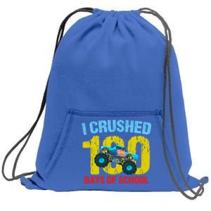 I Crushed 100 Days Of School Monster Truck Teacher Gift Sweatshirt Cinch Pack Bag