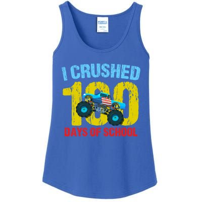 I Crushed 100 Days Of School Monster Truck Teacher Gift Ladies Essential Tank