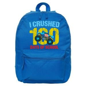 I Crushed 100 Days Of School Monster Truck Teacher Gift 16 in Basic Backpack