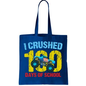 I Crushed 100 Days Of School Monster Truck Teacher Gift Tote Bag