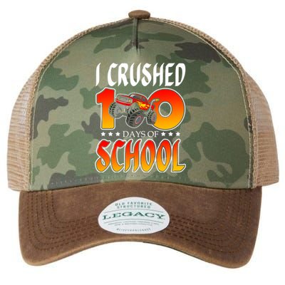 I Crushed 100 Days Of School Racing Truck Racer Schooler Gift Legacy Tie Dye Trucker Hat