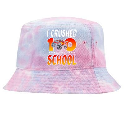 I Crushed 100 Days Of School Racing Truck Racer Schooler Gift Tie-Dyed Bucket Hat