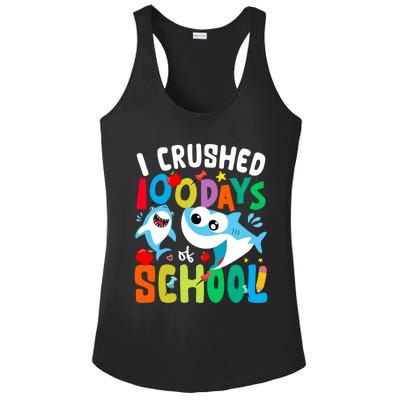 I Crushed 100 Days Of School Shark 100 Days Of School Shark Gift Ladies PosiCharge Competitor Racerback Tank