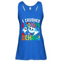 I Crushed 100 Days Of School Shark 100 Days Of School Shark Gift Ladies Essential Flowy Tank