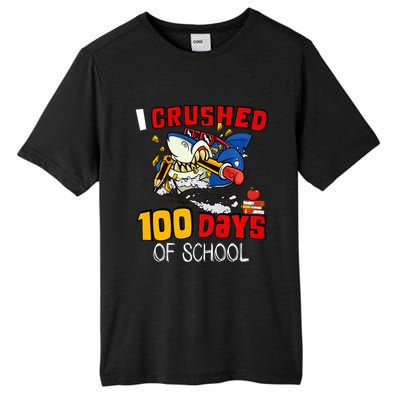 I Crushed 100 Days Of School Shark Crushing Happy 100th Day Gift Tall Fusion ChromaSoft Performance T-Shirt