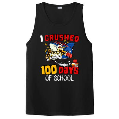 I Crushed 100 Days Of School Shark Crushing Happy 100th Day Gift PosiCharge Competitor Tank