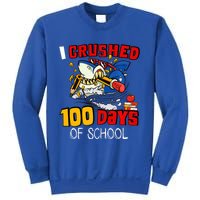 I Crushed 100 Days Of School Shark Crushing Happy 100th Day Gift Sweatshirt