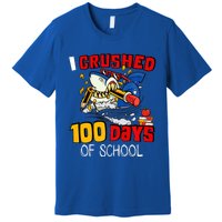 I Crushed 100 Days Of School Shark Crushing Happy 100th Day Gift Premium T-Shirt