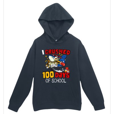 I Crushed 100 Days Of School Shark Crushing Happy 100th Day Gift Urban Pullover Hoodie