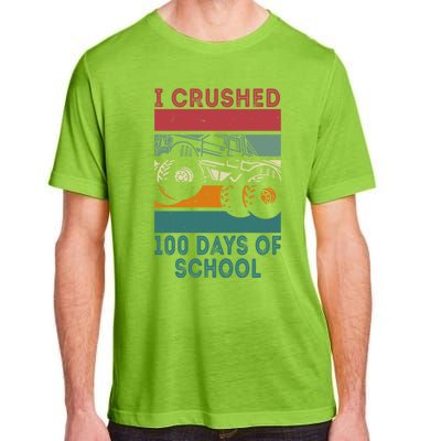 I Crushed 100 Days Of School Smarter Brighter Groovy Retro Meaningful Gift Adult ChromaSoft Performance T-Shirt