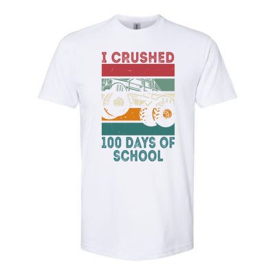 I Crushed 100 Days Of School Smarter Brighter Groovy Retro Meaningful Gift Softstyle® CVC T-Shirt