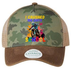 I Crushed 100 Days Of School Dirt Bike Legacy Tie Dye Trucker Hat