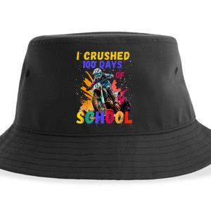 I Crushed 100 Days Of School Dirt Bike Sustainable Bucket Hat