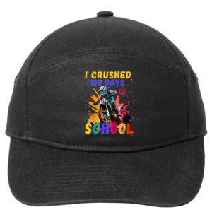 I Crushed 100 Days Of School Dirt Bike 7-Panel Snapback Hat