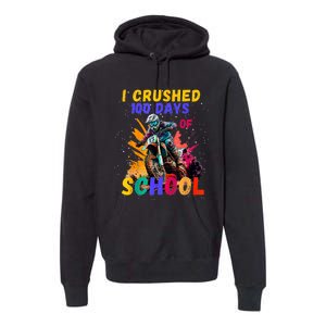 I Crushed 100 Days Of School Dirt Bike Premium Hoodie