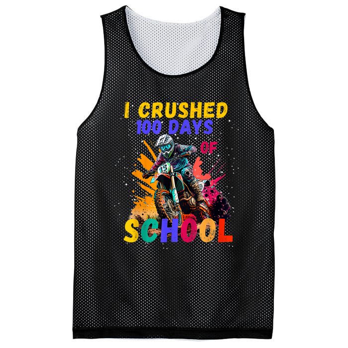 I Crushed 100 Days Of School Dirt Bike Mesh Reversible Basketball Jersey Tank