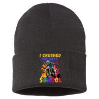 I Crushed 100 Days Of School Dirt Bike Sustainable Knit Beanie