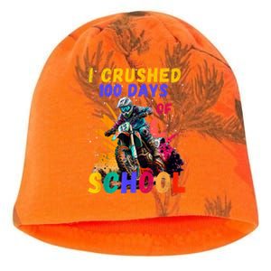 I Crushed 100 Days Of School Dirt Bike Kati - Camo Knit Beanie