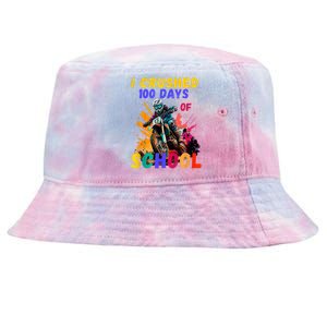 I Crushed 100 Days Of School Dirt Bike Tie-Dyed Bucket Hat