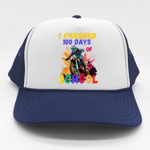 I Crushed 100 Days Of School Dirt Bike Trucker Hat