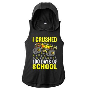 I Crushed 100 Days Of School Monster Truck Ladies PosiCharge Tri-Blend Wicking Draft Hoodie Tank