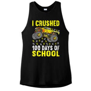 I Crushed 100 Days Of School Monster Truck Ladies PosiCharge Tri-Blend Wicking Tank