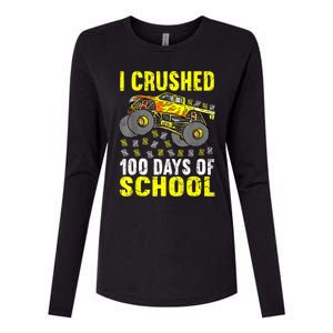 I Crushed 100 Days Of School Monster Truck Womens Cotton Relaxed Long Sleeve T-Shirt